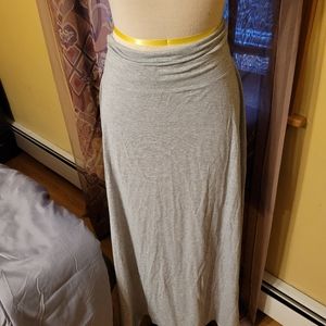 Long gray shimmer skirt